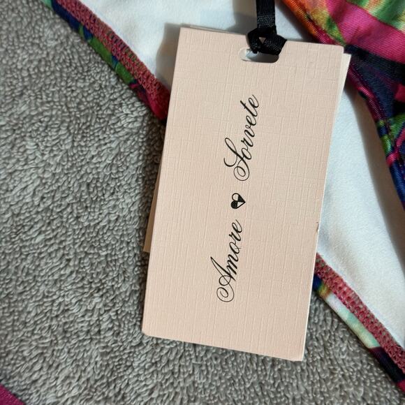 Boho Y2K Bikini Swim Bottom 4 Adjustable Tie Side Beach Luxury Abstract Festival - Picture 4 of 9